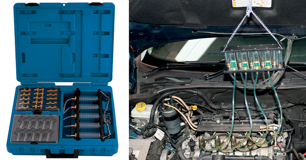 Diesel Injector Return Flow Tester can test up to 10 injectors at once