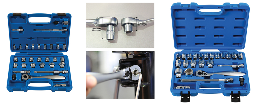 When access is difficult, turn to these ultra-low-profile socket sets