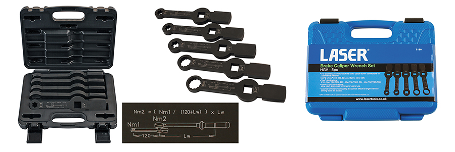 Tough HGV brake caliper bolt wrench set 