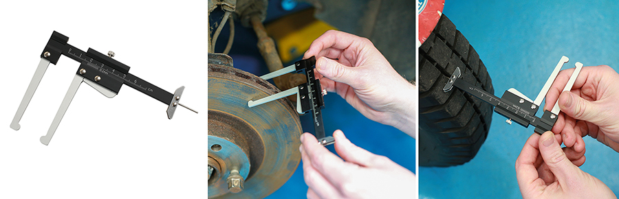 Quick and accurate readings from this new combined brake disc and tyre tread depth gauge