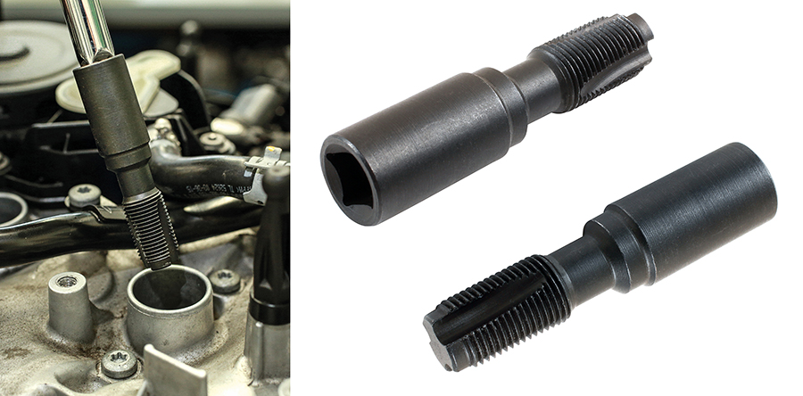 Repair damaged spark plug threads with this spark plug thread chaser