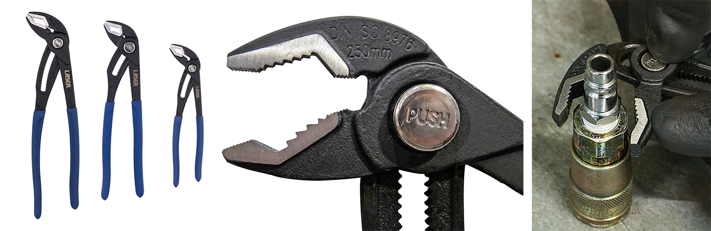 Super-grippy, rapid-adjustment water-pump pliers 