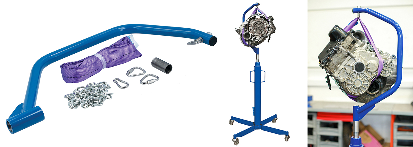 Quick, safe, one-man gearbox removal with this new transmission support arm from Laser Tools