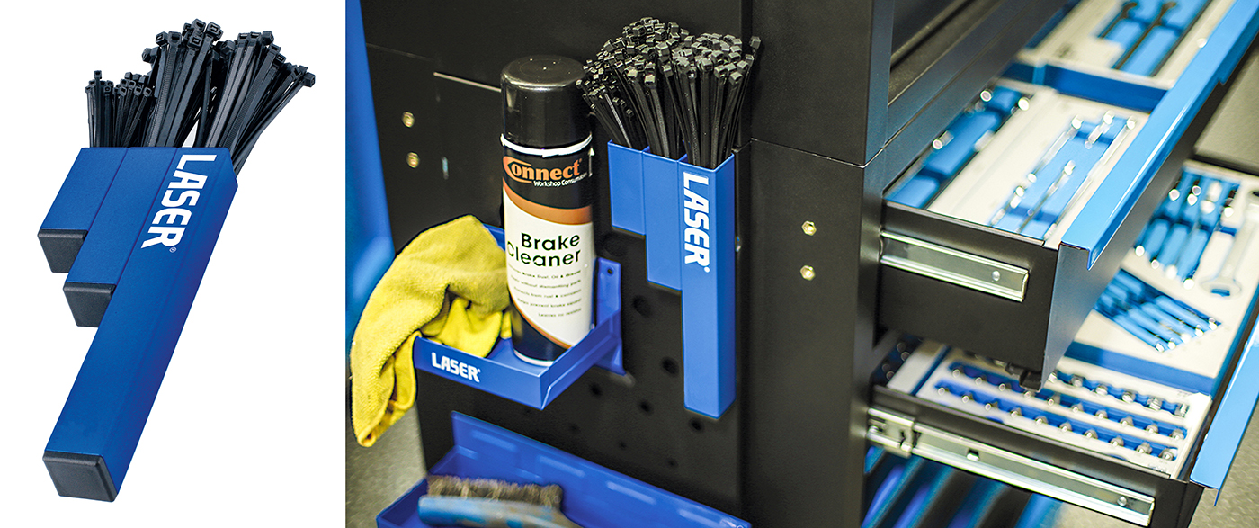 Keep your cable ties within easy reach with this magnetic cable tie holder from Laser Tools 