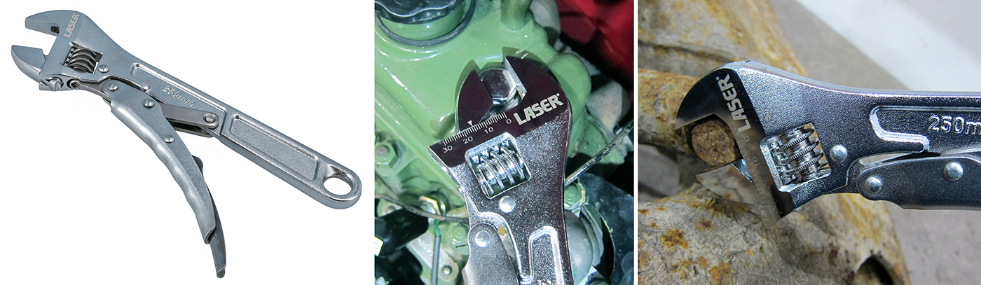 Unmatched grip: new locking adjustable wrench from Laser Tools 