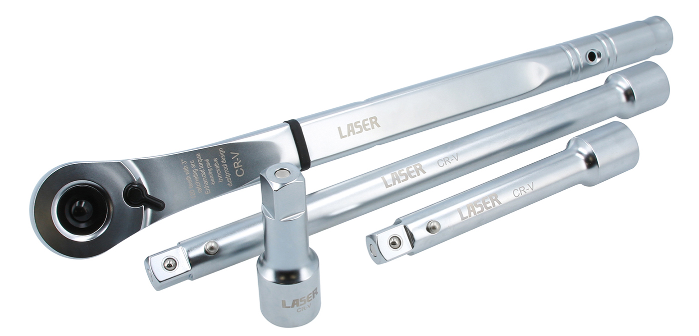 New from Laser Tools — heavy-duty 3/4" drive ratchet with extendable handle