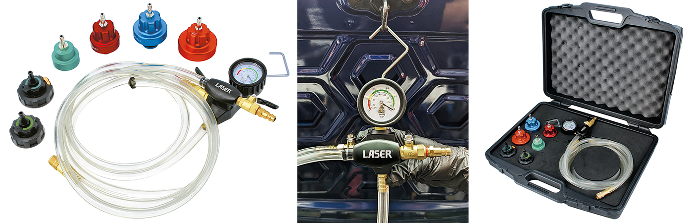 New cooling system vacuum refill kit from Laser Tools covers EV, hybrid and ICE vehicles alike