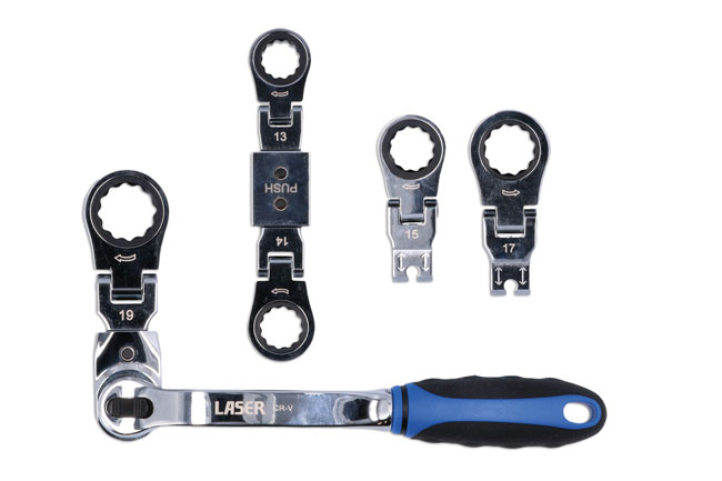 7836 Flexible head ratchet spanner set