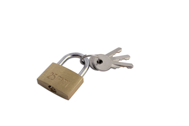 Laser Tools 0496 Brass Padlock 25mm