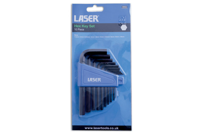 Laser Tools 0952 Metric Hex Key Set 10pc