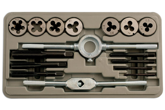 Laser Tools 1398 Metric Tap & Die Set 16pc