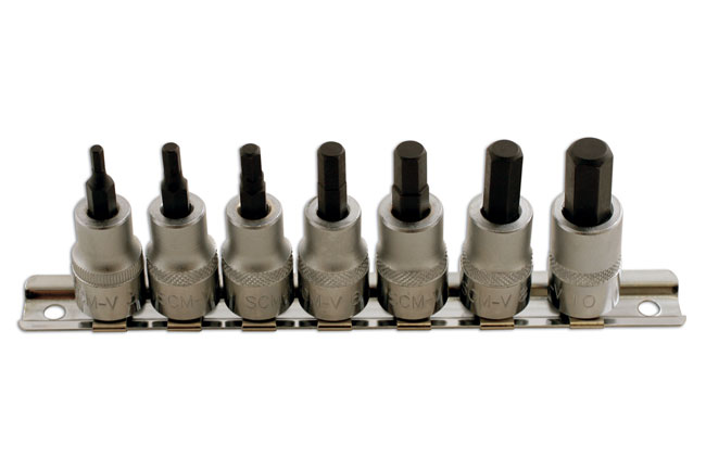 Laser Tools 1791 Hex Socket Bit Set 3/8"D 7pc