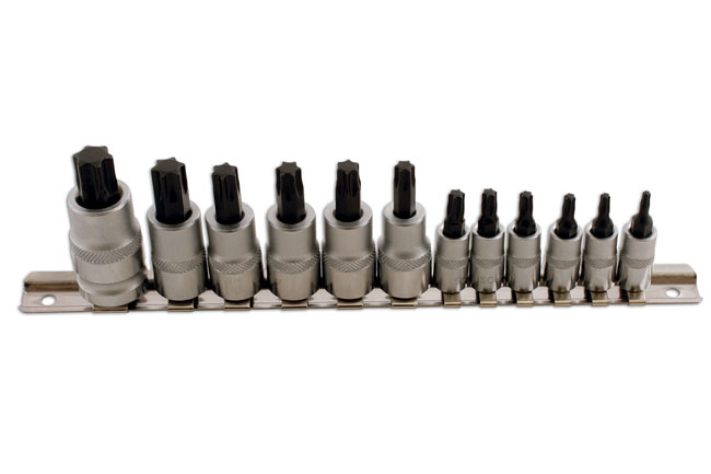 Laser Tools 2196 Short Star Socket Bit Set 1/4"D, 3/8"D, 1/2"D 12pc