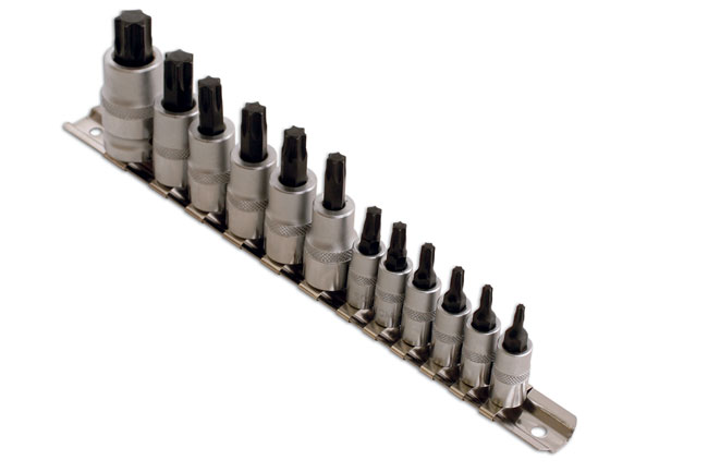 Laser Tools 2196 Short Star Socket Bit Set 1/4"D, 3/8"D, 1/2"D 12pc