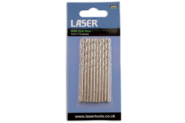 Laser Tools 2460 HSS Drill Bits 3mm 10pc