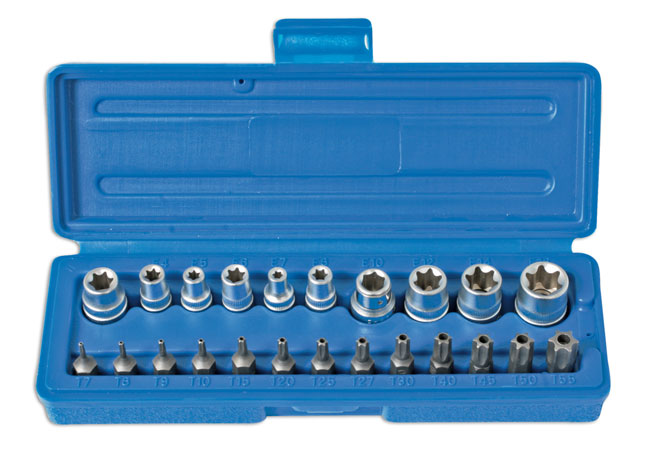 Laser Tools 3081 Star Socket & Bit Set 1/4"D, 3/8"D 23pc