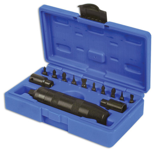 Thirteen piece impact driver set