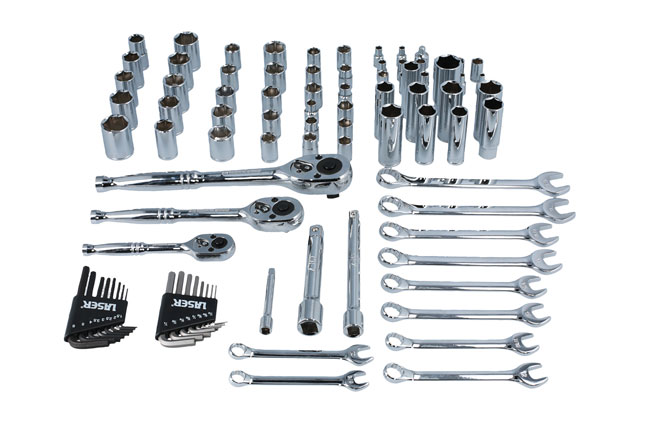 Laser Tools 3500 Socket and Spanner Set AF/Metric 1/4"D, 3/8"D, 1/2"D 89pc