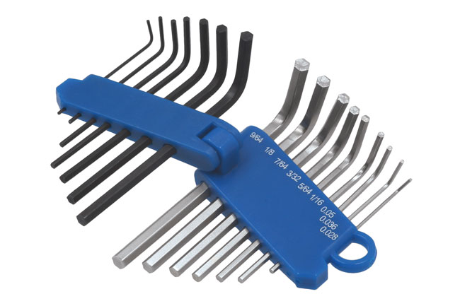 Laser Tools 4196 Miniature Metric & Imperial Hex Key Set 16pc