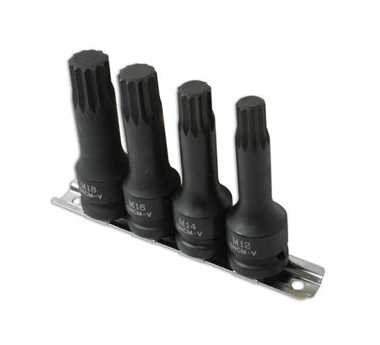 Laser Tools 4392 Spline Bit Set 1/2"D 4pc