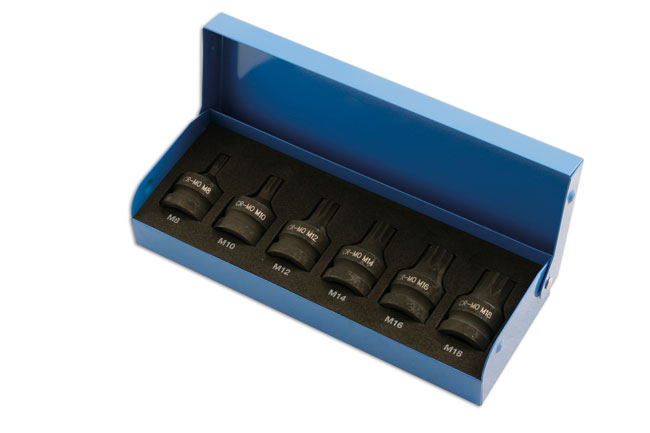 Laser Tools 4939 Impact Spline Socket Bit Set 1/2"D 6pc