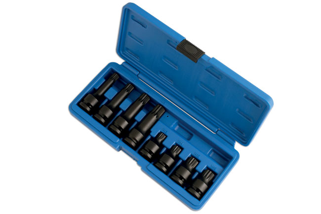 Laser Tools 5273 Impact Tamperproof Spline Socket Bit Set 1/2"D 8pc