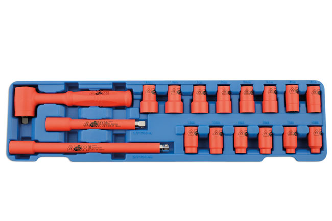 Laser Tools 5483 Insulated Socket Set 3/8"D 17pc