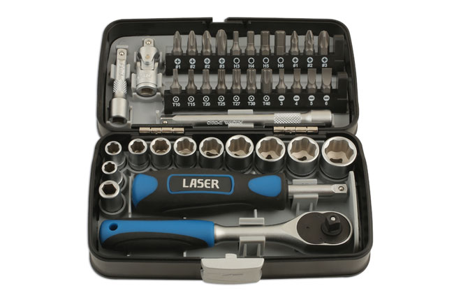 Laser Tools 5960 Socket & Bit Set 1/4"D 38pc