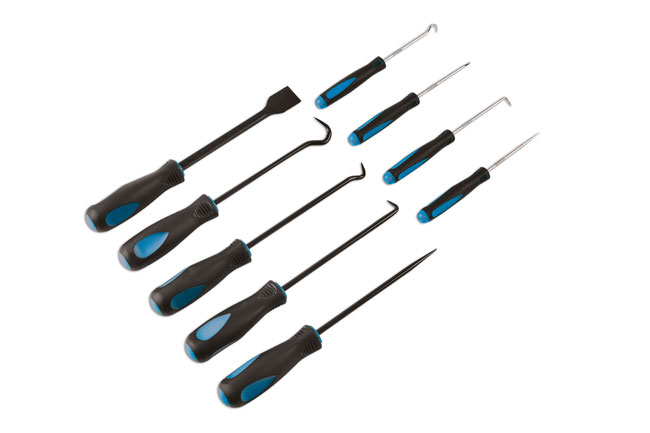 Laser Tools 6382 Pick Hook and Scraper Set 9pc