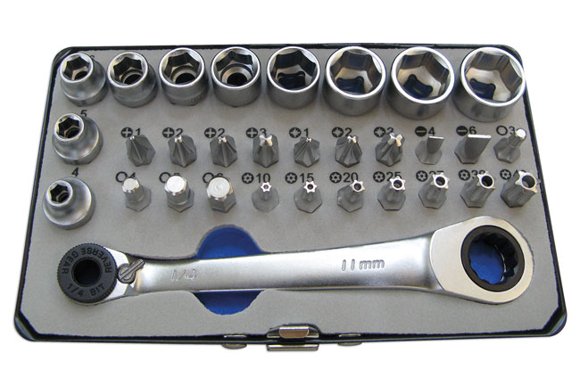 Laser Tools 6717 Socket and Bit Set 1/4"D 31pc