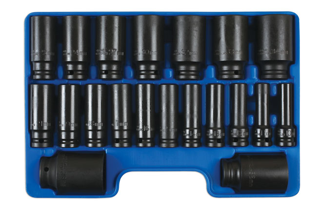 Laser Tools 6830 Deep Impact Socket Set 1/2"D 20pc