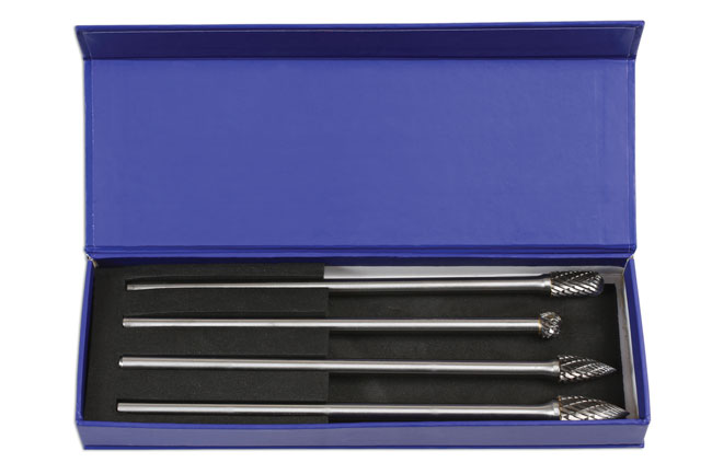 Laser Tools 6988 Tungsten Carbide Burr Set 4pc