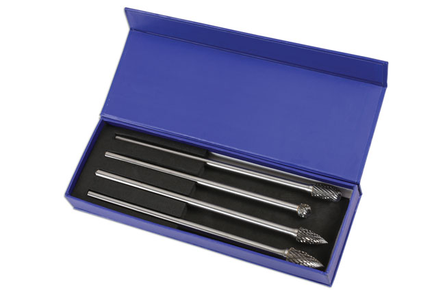 Laser Tools 6988 Tungsten Carbide Burr Set 4pc