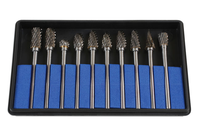 Laser Tools 6989 Tungsten Carbide Burr Set 10pc