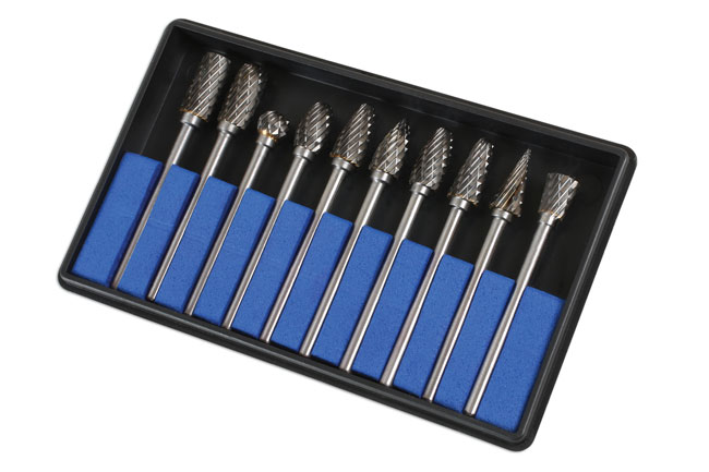 Laser Tools 6989 Tungsten Carbide Burr Set 10pc