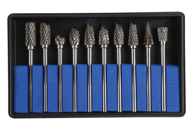 Laser Tools 6989 Tungsten Carbide Burr Set 10pc