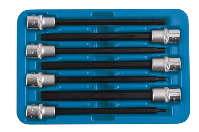 Laser Tools 6995 Extra Long Hex Socket Bit Set 3/8"D 7pc