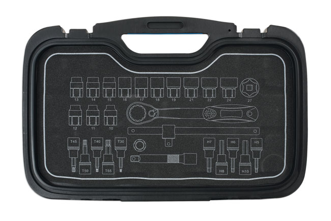 Laser Tools 7054 Go Thru Socket Set 1/2"D 28pc