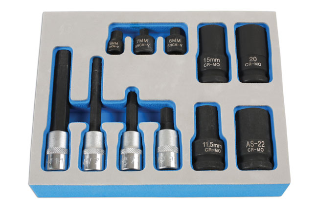 Laser Tools 7064 Brake Caliper Socket & Bit Set 11pc - for German Vehicles