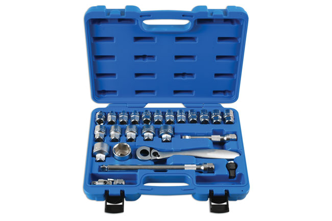 Laser Tools 7103 Low Profile Dual Drive Socket Set 1/2"D 24pc