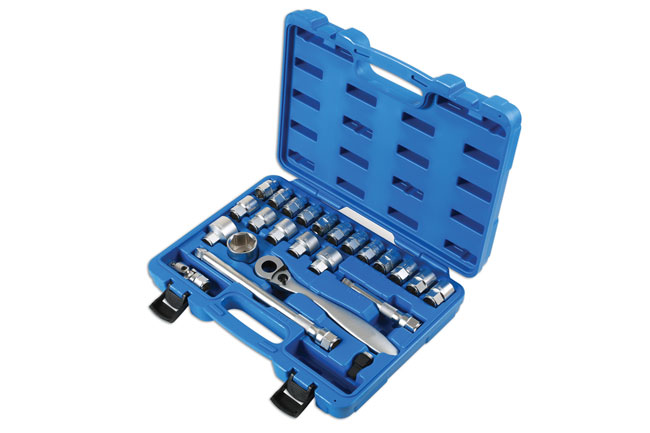 Laser Tools 7103 Low Profile Dual Drive Socket Set 1/2"D 24pc