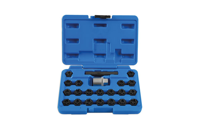 Laser Tools 7108 Locking Wheel Nut Key Set 22pc - for VAG