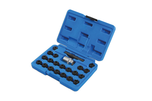 Laser Tools 7108 Locking Wheel Nut Key Set 22pc - for VAG