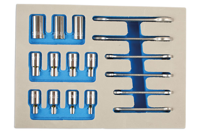 Laser Tools 7132 BA Spanner & Socket Set 1/4"D 17pc