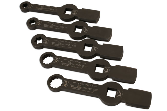 Laser Tools 7160 HGV Brake Caliper Wrench Set 5pc