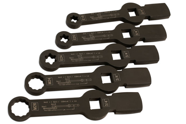 Laser Tools 7160 HGV Brake Caliper Wrench Set 5pc