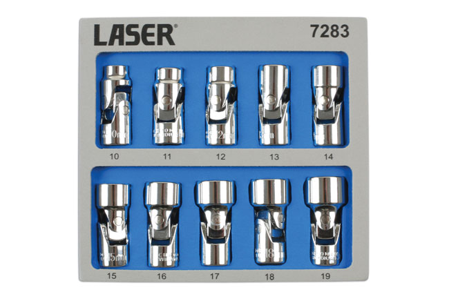 Laser Tools 7283 Universal Joint Socket Set 3/8"D 10pc