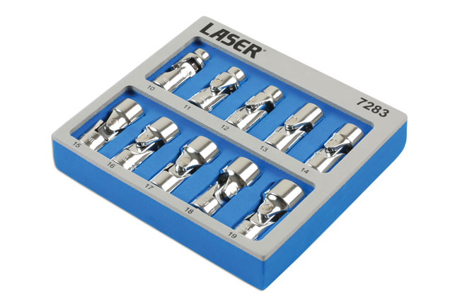 Laser Tools 7283 Universal Joint Socket Set 3/8"D 10pc