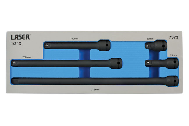 Laser Tools 7373 Impact Extension Bar Set 1/2"D 5pc