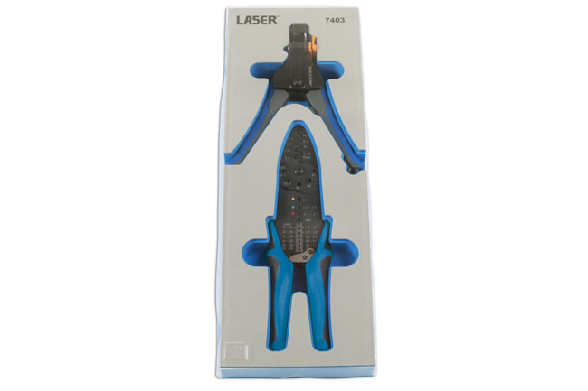 Laser Tools 7403 Wire Cutter, Crimper & Stripper Set 2pc